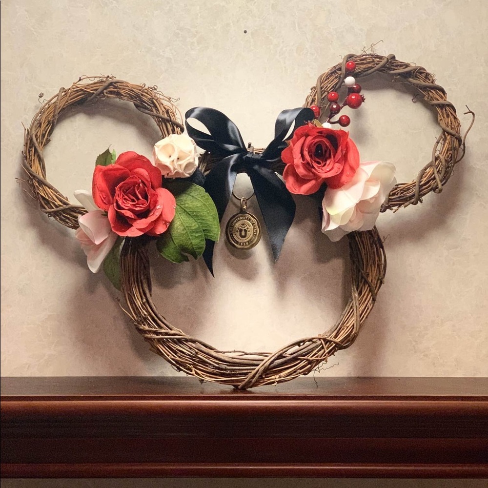 Made-to-Order Mickey-Shaped College Wreath